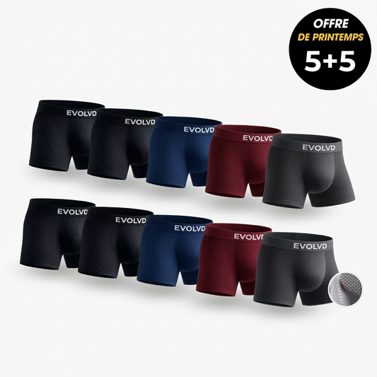 BOXER EVOLVD® in Bamboo Fiber - Pack of 5 Multicolor | + 5 FREE